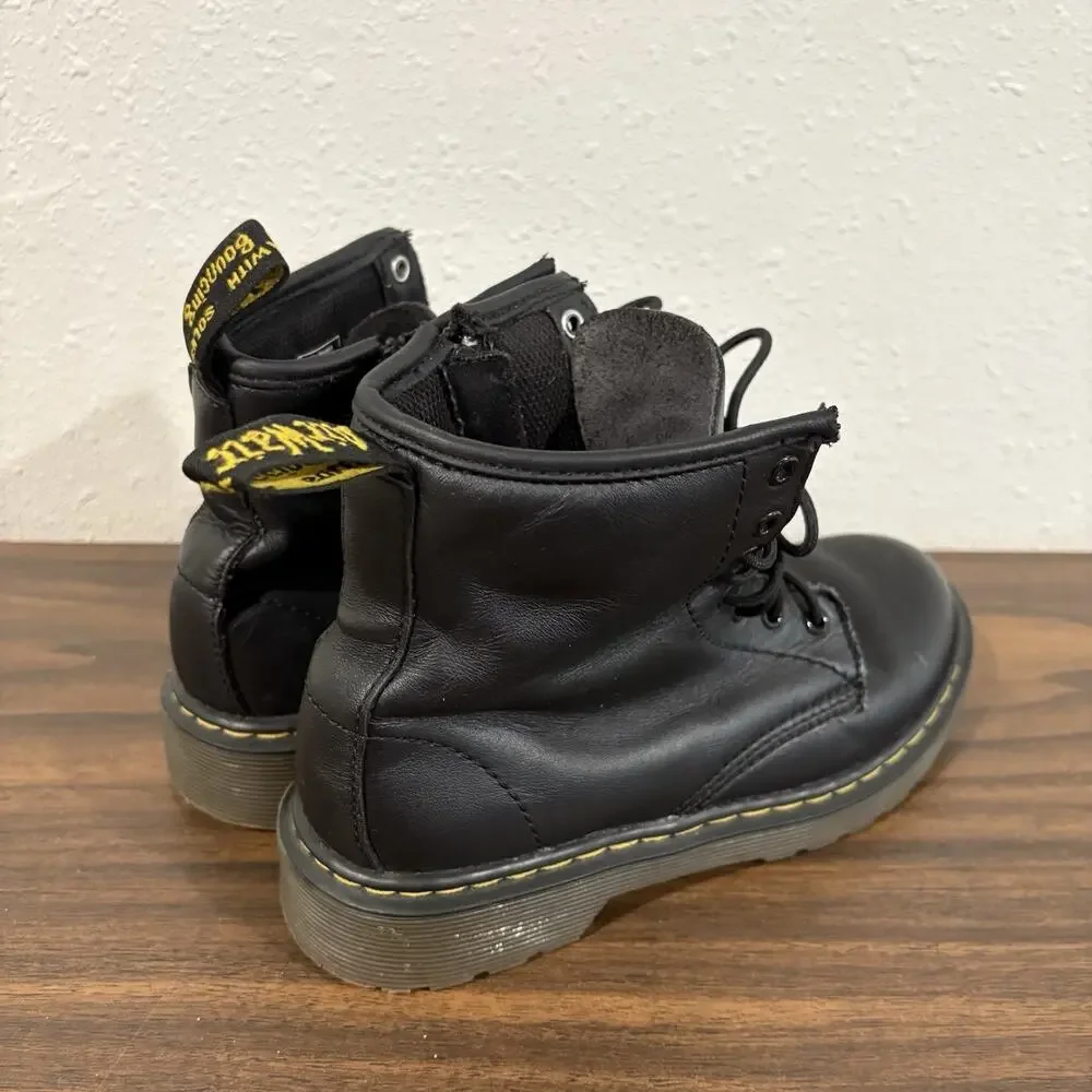 Dr. Martens‎ Delaney Boots Black Leather Zipper US 2 UK 1 Unisex Youth Boy Girl